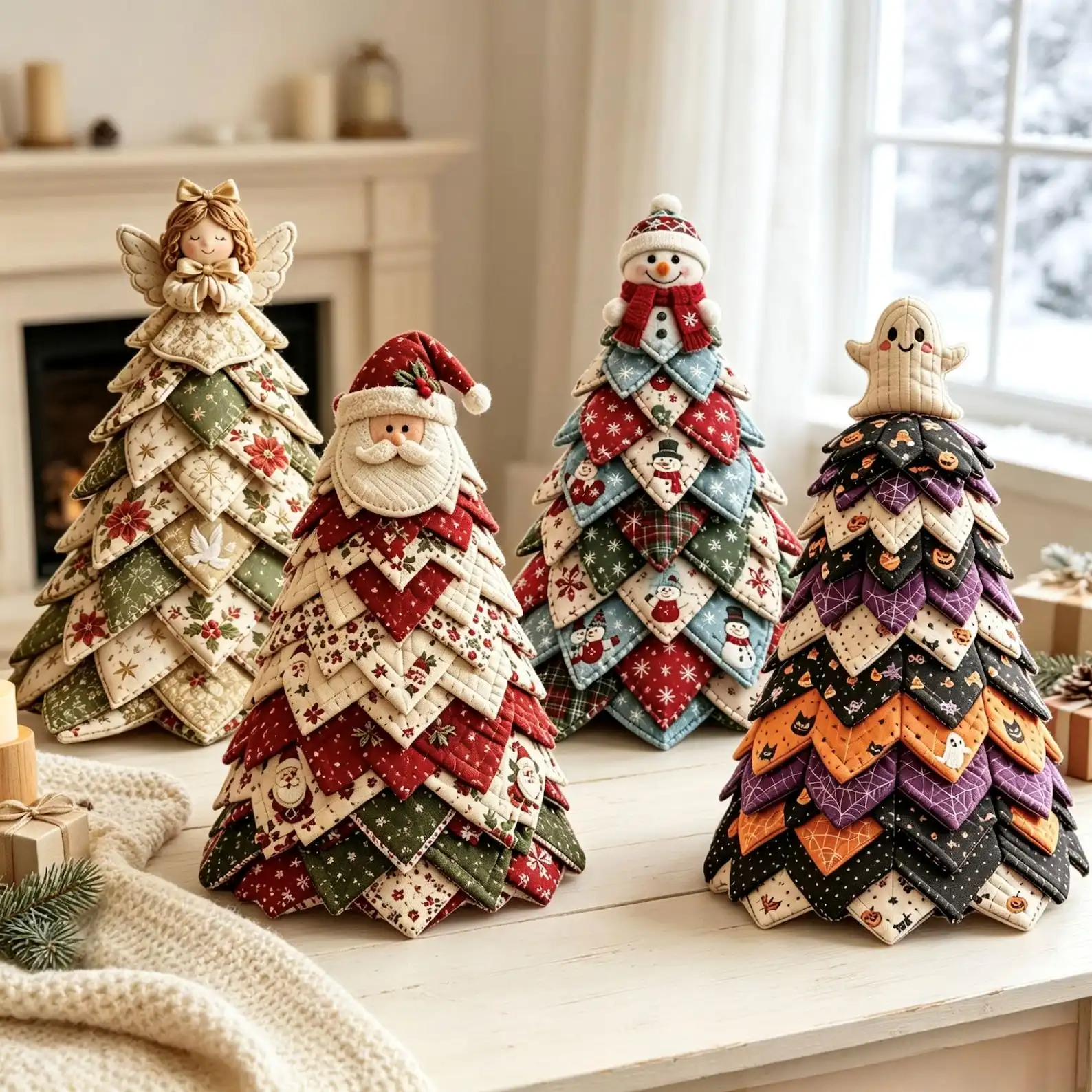Quilted Christmas Tree DIY Kit,Xmas Tree Sewing Craft Kit,Home Decor